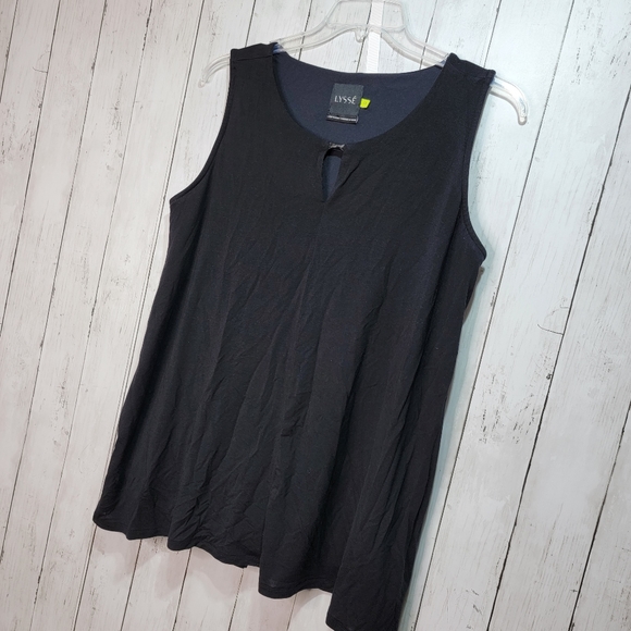 Lysse Women's Vista Sleeveless Black Knit Tunic Lined Smoothing Top Size 1X. - Picture 2 of 7